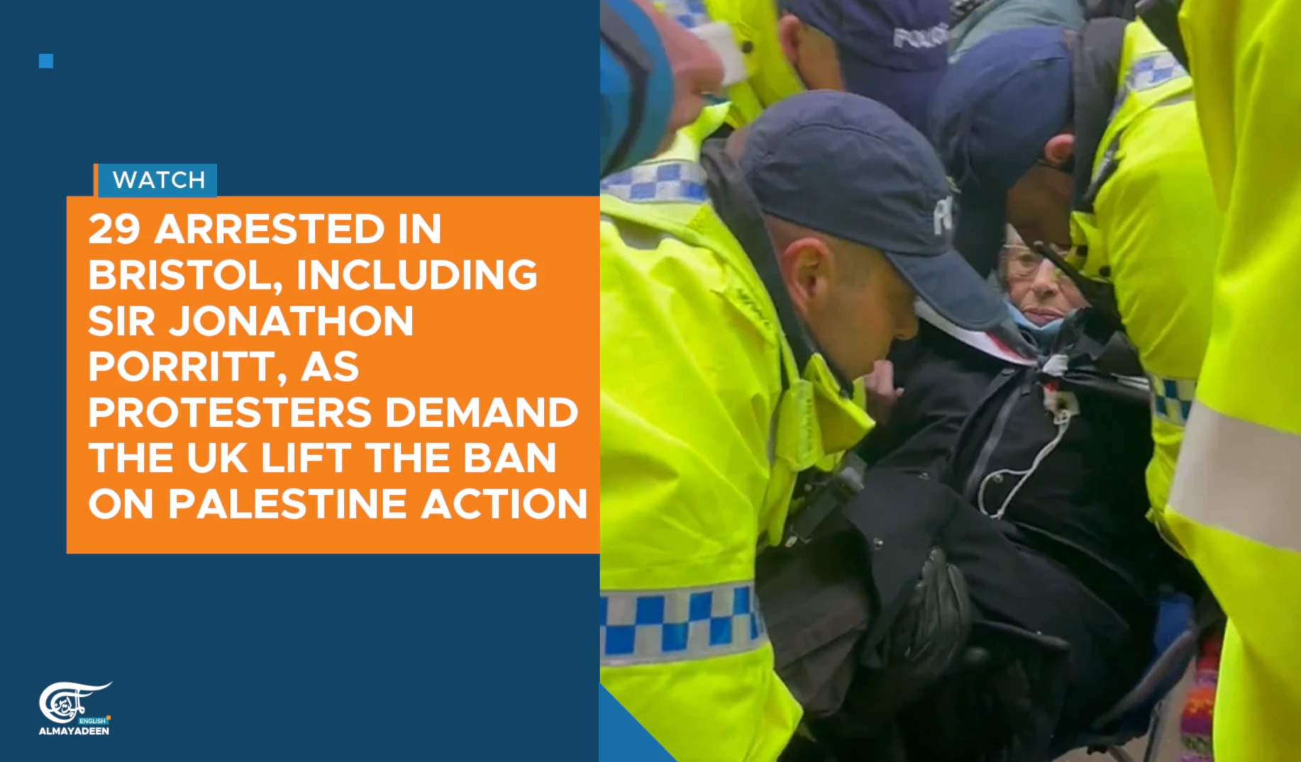 29 arrested in Bristol as protesters demand the UK lift the ban on Palestine Action