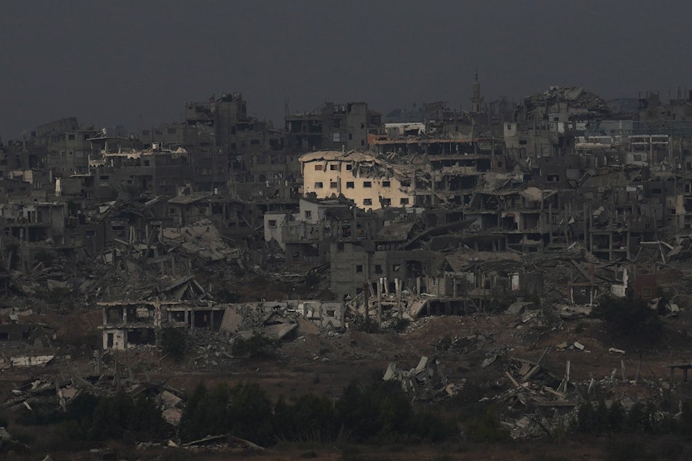 Buildings destroyed during Israeli ground and air operations stand in the Gaza Strip, as seen from the Occupied Palestinian Territories, Wednesday, Oct. 29, 2025 (AP)
