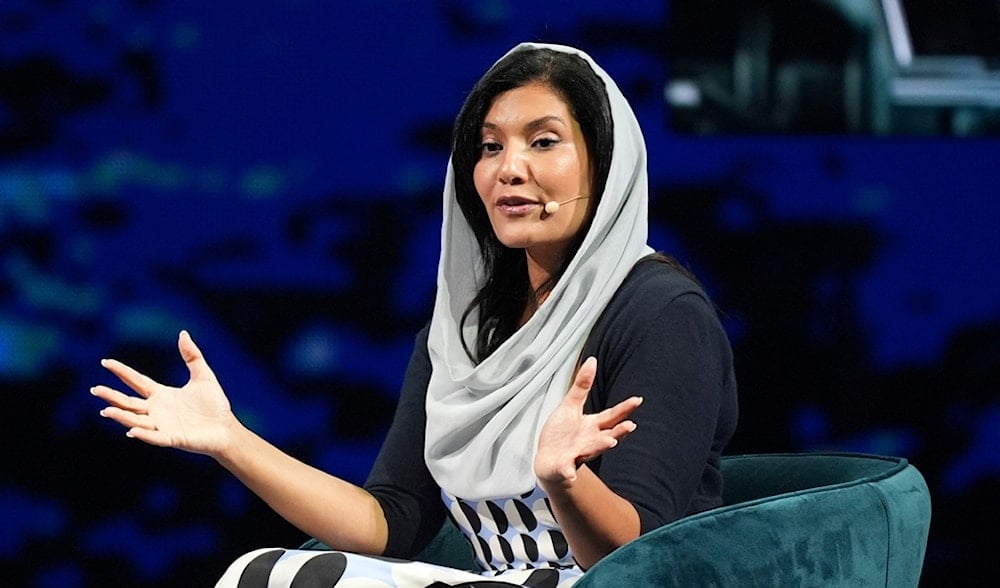 Reema Bandar Al-Saud, Saudi Arabian ambassador to the U.S., speaks at the America Business Forum, Wednesday, Nov. 5, 2025, in Miami. (AP)