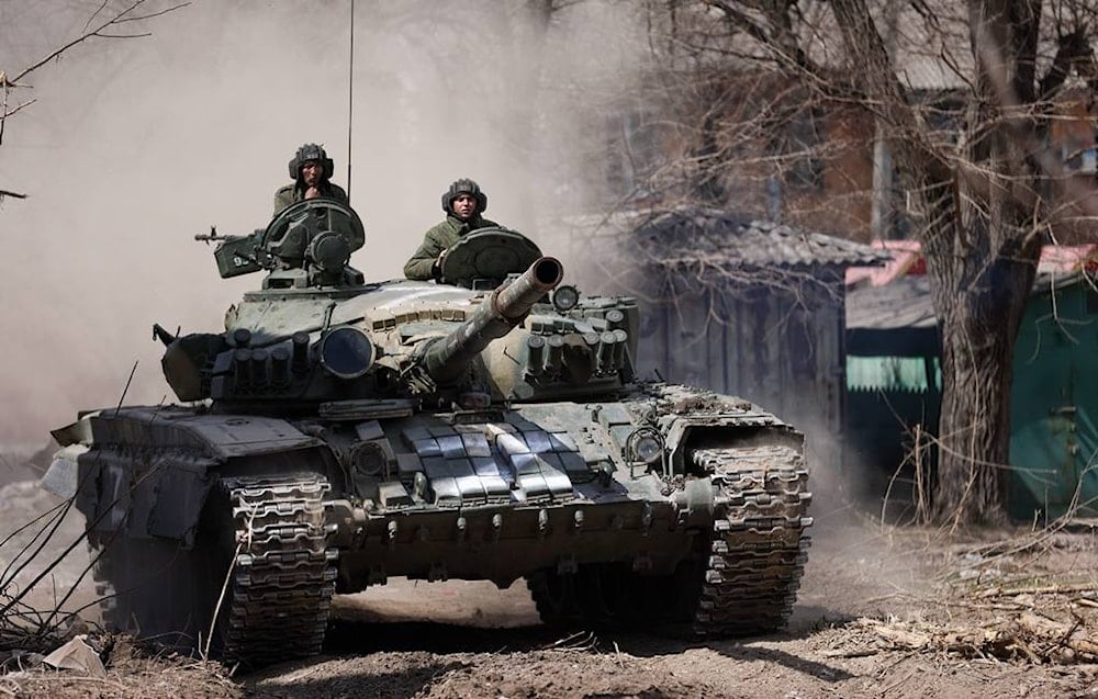 Undated photo of Russian forces advancing on the frontlines in Ukraine. (TASS)