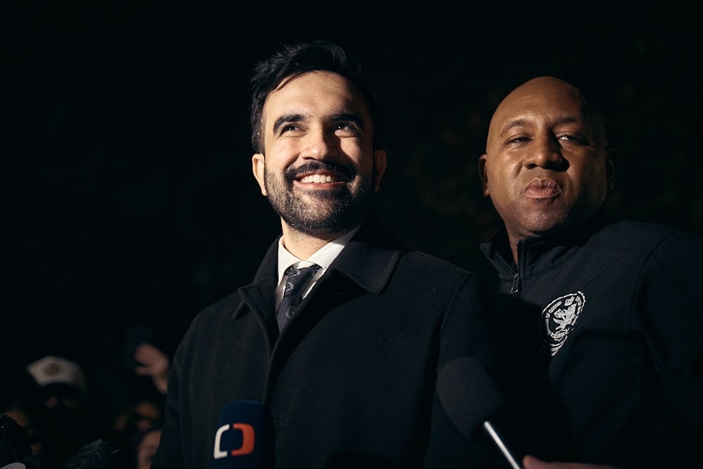 New York mayoral candidate Zohran Mamdani listens to a question during a press conference at Dutch Kills Playground on on November 3, 2025, in the Queens borough of New York. (AP Photo/Andres Kudacki)