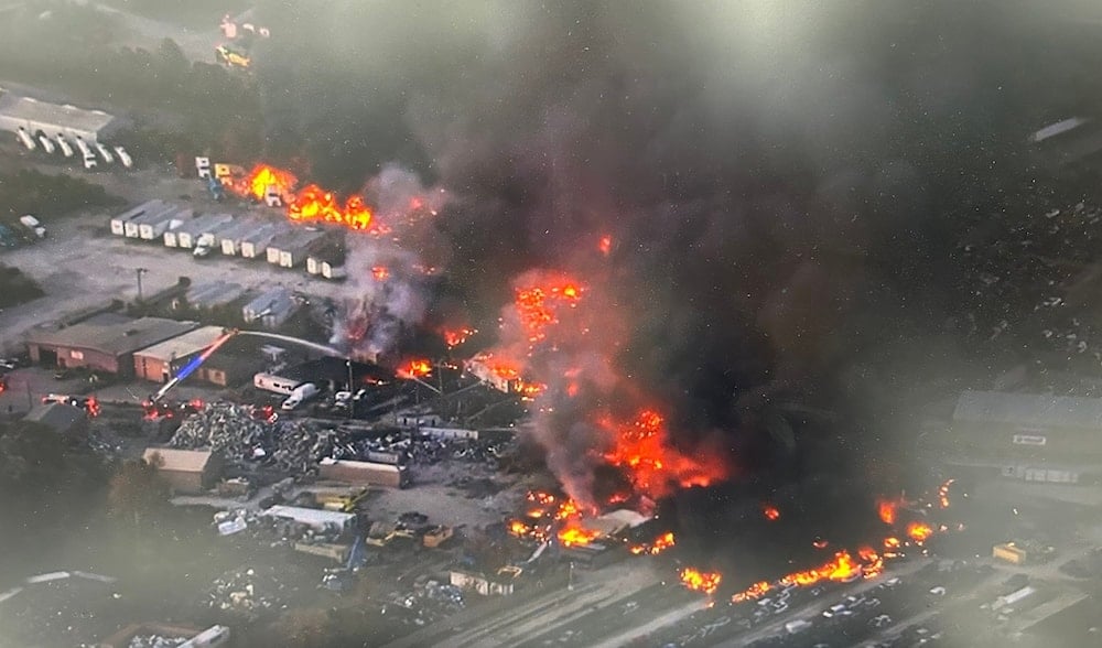 Impact of the UPS MD-11 cargo plane crash after it took off from Louisville Muhammad Ali International Airport