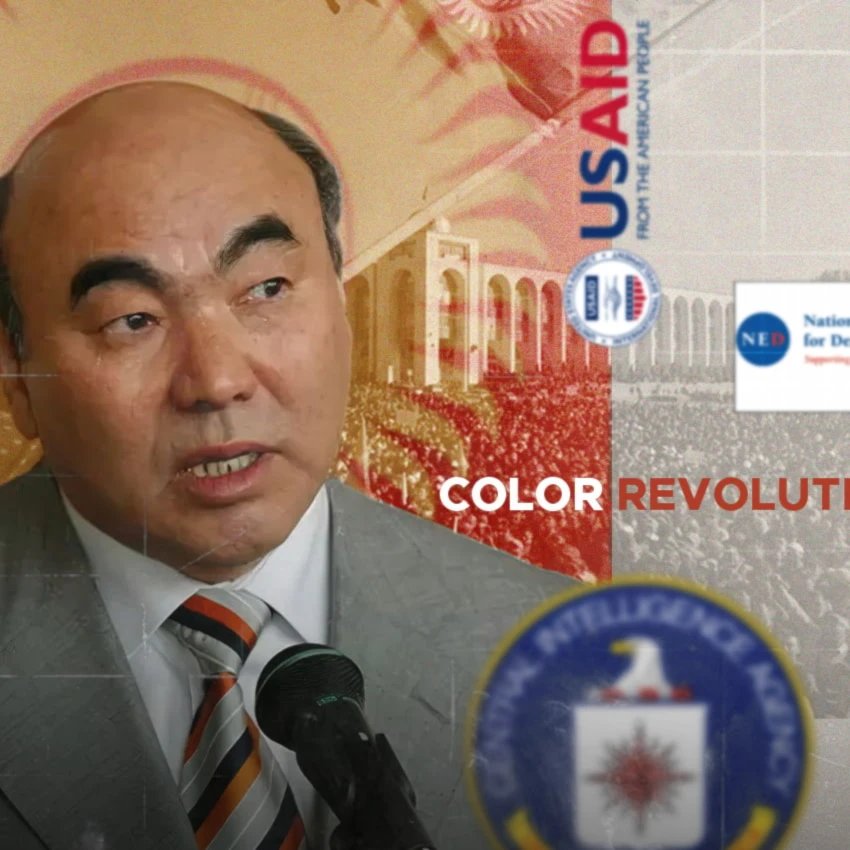 Despite much goodwill built up since 1991, in October 2003, Akayev angered Washington by inviting Moscow to open an airbase not far from Bishkek. (Al Mayadeen English; Illustrated by Batoul Chamas)