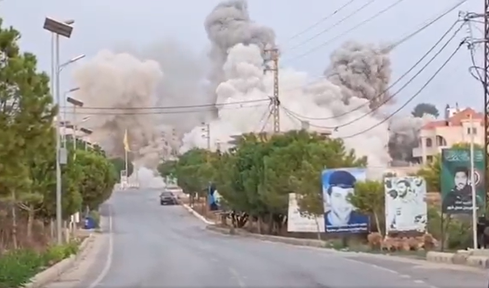 Smoke rises after an Israeli airstrike on Tayr Debba, South Lebanon, November 6, 2025 (Screengrab)