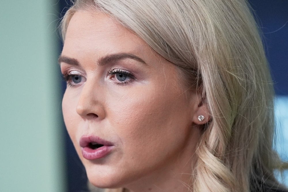 White House press secretary Karoline Leavitt speaks to reporters in the James Brady Press Briefing Room at the White House, Tuesday, Nov. 4, 2025, in Washington. (AP Photo/Manuel Balce Ceneta)