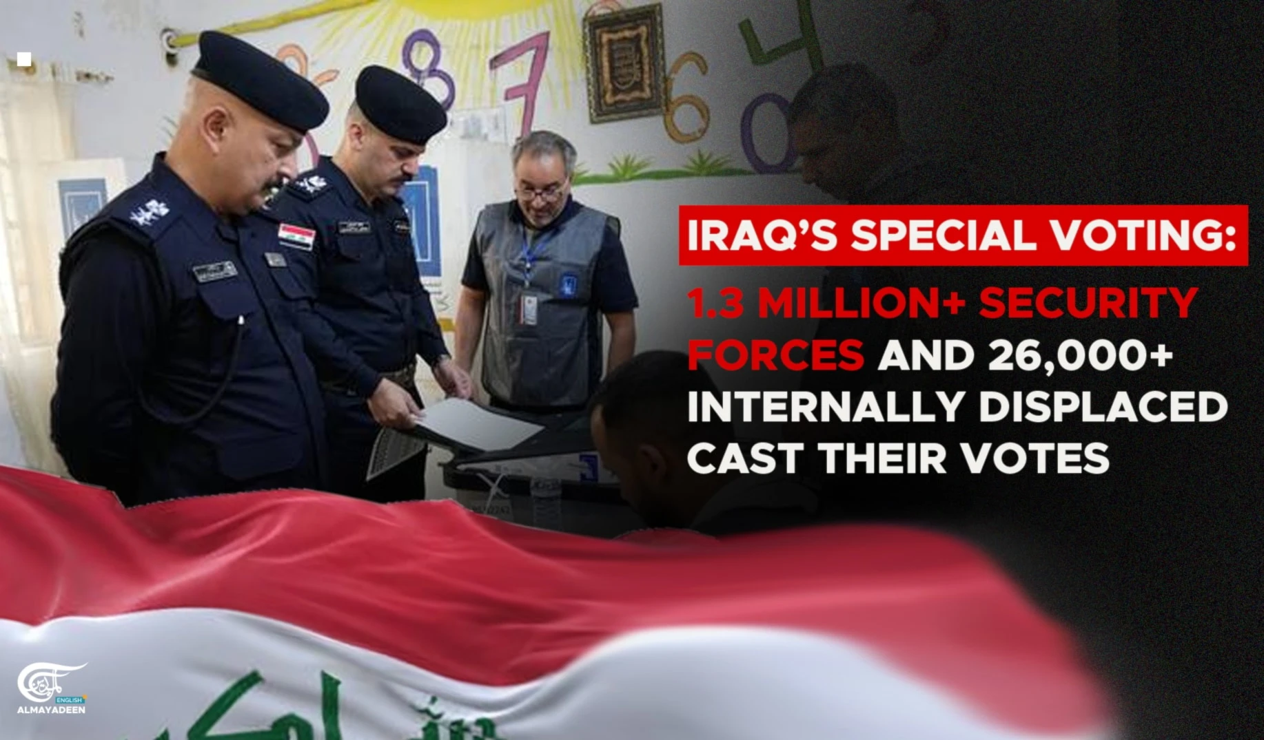 Iraq’s special voting: 1.3 mln+ security forces, 26,000+ internally displaced cast votes