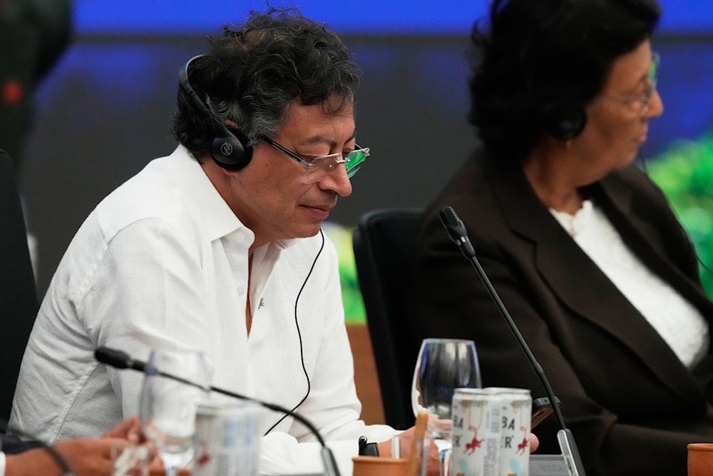 Colombia President Gustavo Petro attends a meeting with leaders of tropical forest countries and nations committed to investing in the Tropical Forest Forever Facility during the COP30 UN Climate Summit in Belem, Brazil, Thursday, Nov. 6, 2025 (AP)