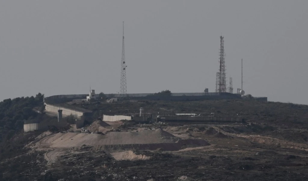 The Labbouneh post, one of five hills occupied by Israeli forces since last year, is seen from the border village of Alma al-Shaab in south Lebanon, Friday, November 28, 2025 (AP)