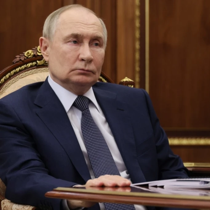 Russian President Vladimir Putin listens to director of the Federal Penitentiary Service Arkady Gostev at the Kremlin in Moscow, Monday, Dec. 1, 2025. (AP)