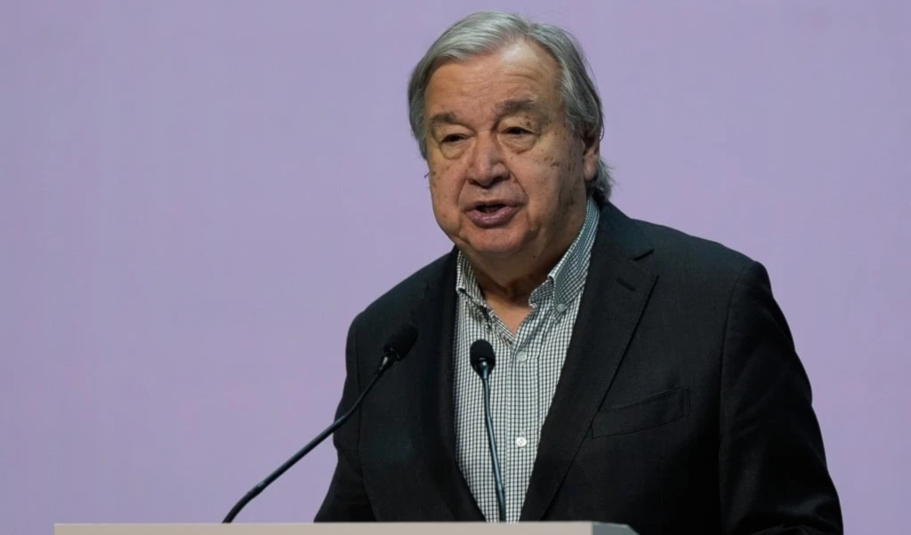 UN Secretary-General Antonio Guterres speaks during a news conference at the COP30 U.N. Climate Summit, Thursday, November 20, 2025, in Belem, Brazil. (AP Photo/Fernando Llano)