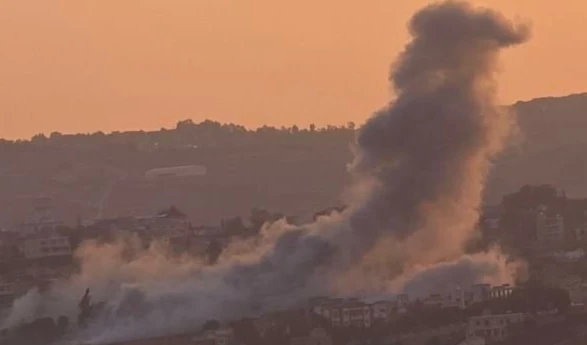 Smoke billows following an Israeli airstrike on the town of Baraashit, Lebanon, December 12, 2025 (social media)