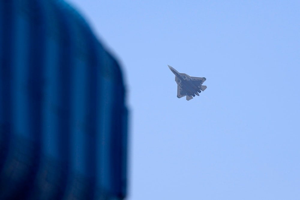 Russia's Su-57 fighter jet performs on the first day of the Aero India 2025 at Yelahanka air base in Bengaluru, India, Monday, Feb. 10, 2025. (AP Photo/Aijaz Rahi)