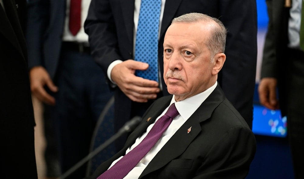 Turkey's President Recep Tayyip Erdogan attends a plenary session at the European Political Community (EPC) Summit in Budapest, Nov. 7, 2024. (AP)