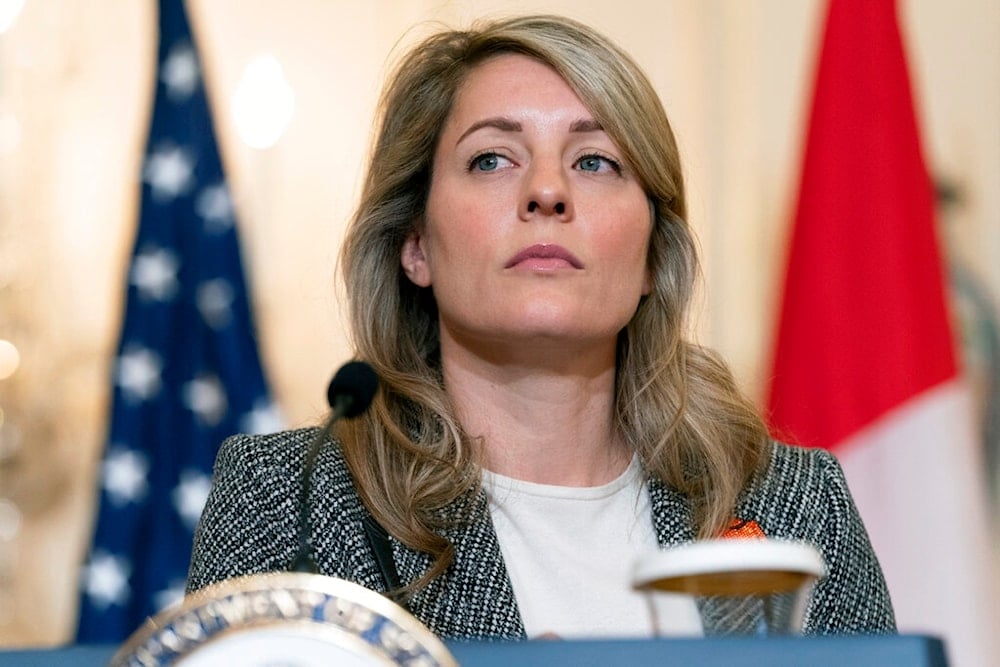 Canada's Foreign Minister Melanie Joly attends a news conference with Secretary of State Antony Blinken, Friday, Sept. 30, 2022, at the State Department in Washington. (AP)