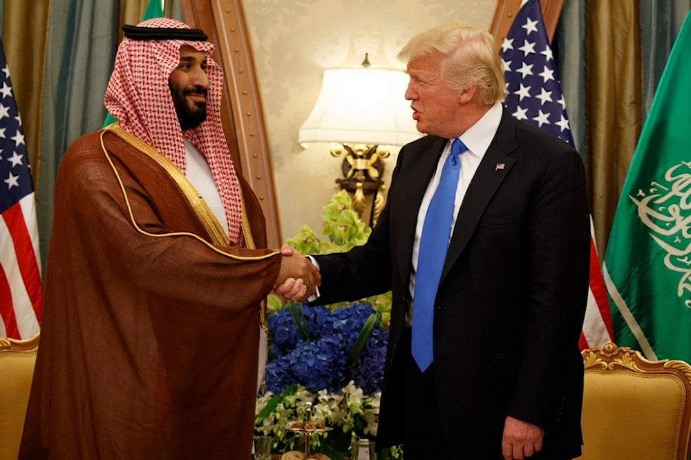 President Donald Trump shakes hands with Saudi Crown Prince Mohammed bin Salman during a bilateral meeting, in Riyadh, May 20, 2017 (AP)