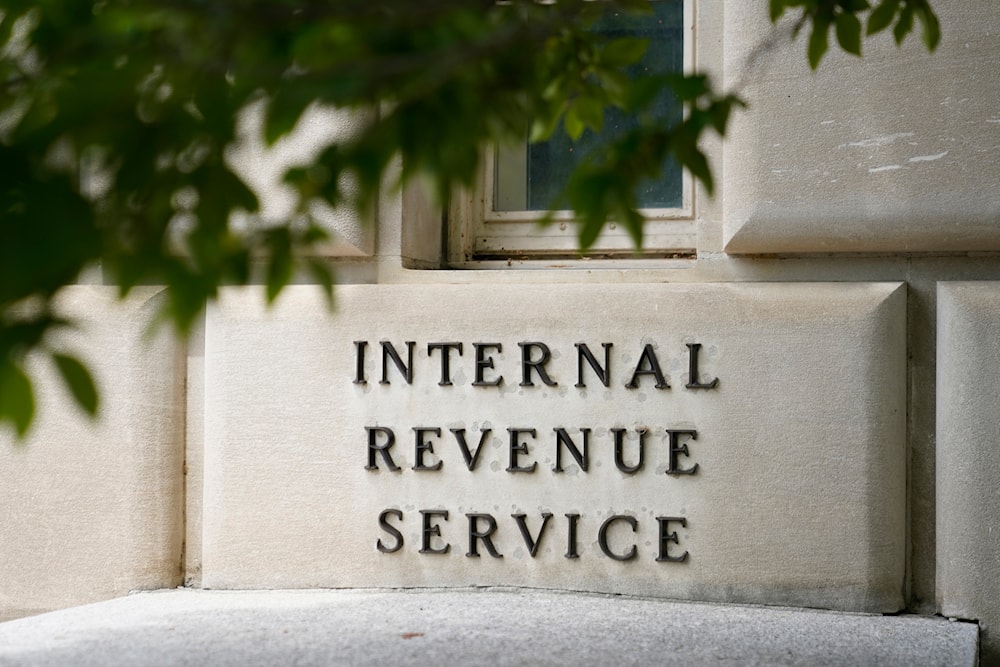 A sign outside the Internal Revenue Service building is seen, May 4, 2021 (AP)