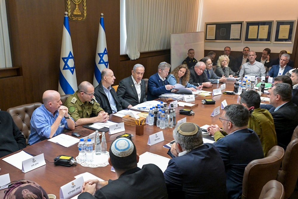 Israeli Prime Minister Benjamin Netanyahu, center, meets with his security Cabinet to vote on a ceasefire deal that would pause the 15-month war with Hamas in Gaza, in Jerusalem, Jan. 17, 2025 (AP)