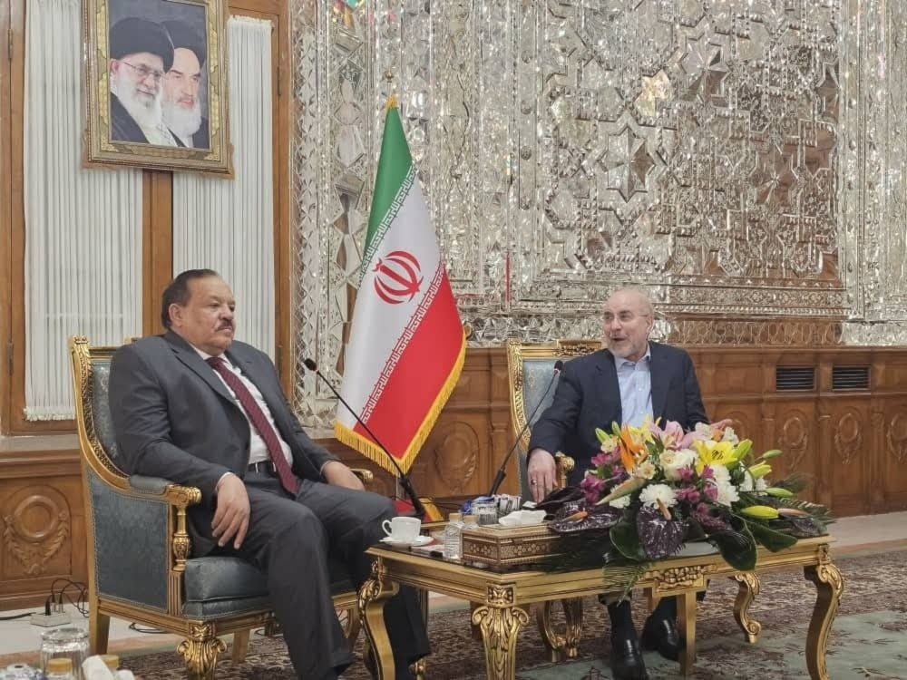 Iranian Parliament Speaker Mohammad Bagher Qalibaf and Sudanese Foreign Minister Ali Youssef Ahmed Al-Sharif meet in Tehran