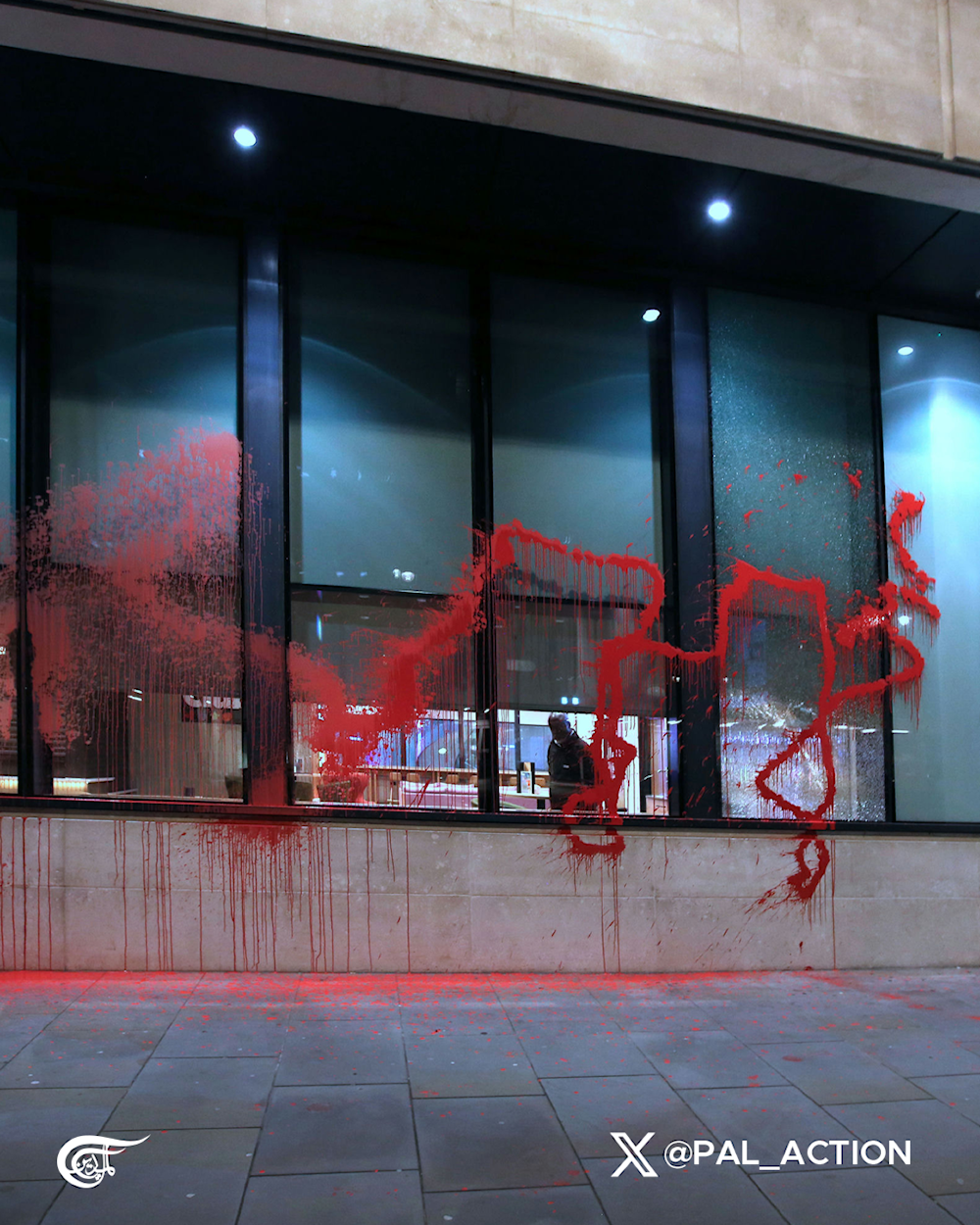 Palestine Action drenches BBC HQ in red paint over pro-'Israel' reporting bias 