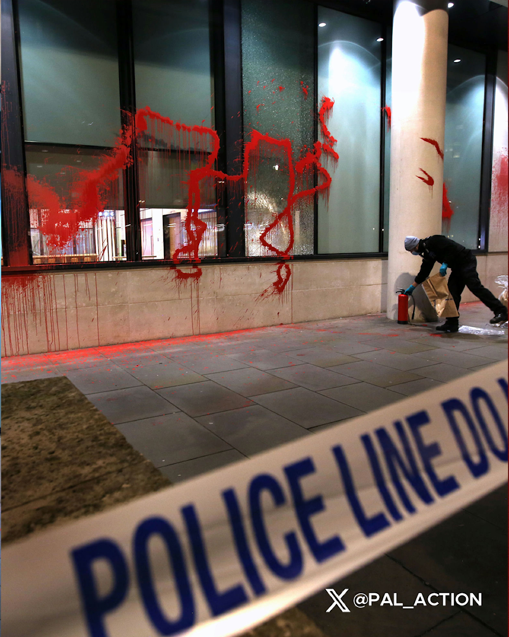 Palestine Action drenches BBC HQ in red paint over pro-'Israel' reporting bias 