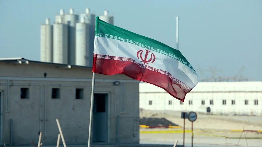 The Iranian flag is pictured at the Bushehr nuclear power plant. (AFP)