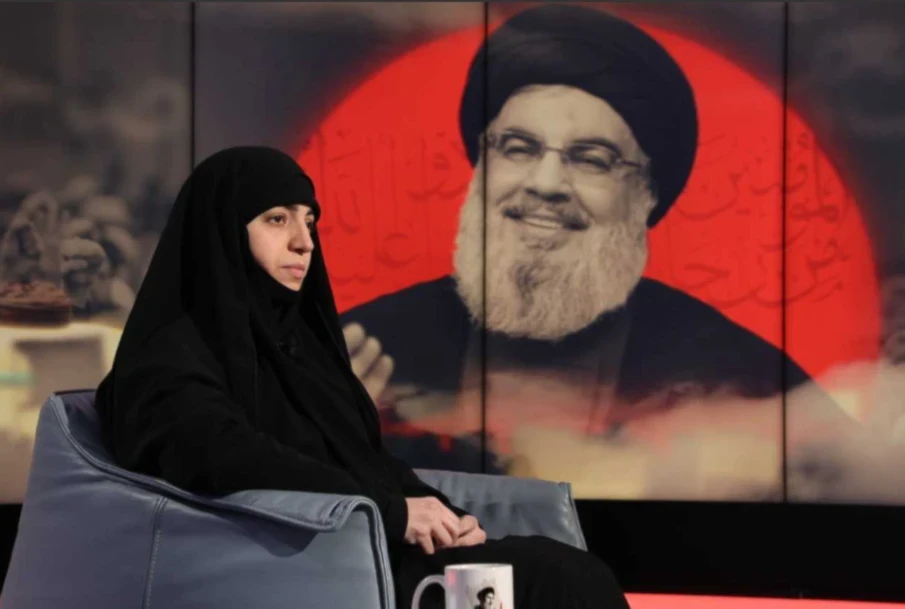 The daughter of former Hezbollah Secretary-General Sayyed Hassan Nasrallah, Zeinab Nasrallah, during an interview with Al Mayadeen (Screengrab)