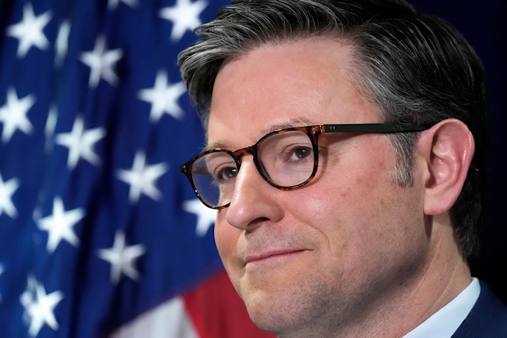 House Speaker Mike Johnson, R-La., pauses during a news conference at the Republican National Committee headquarters in Washington, Wednesday, Jan. 22, 2025. (AP Photo/J. Scott Applewhite)