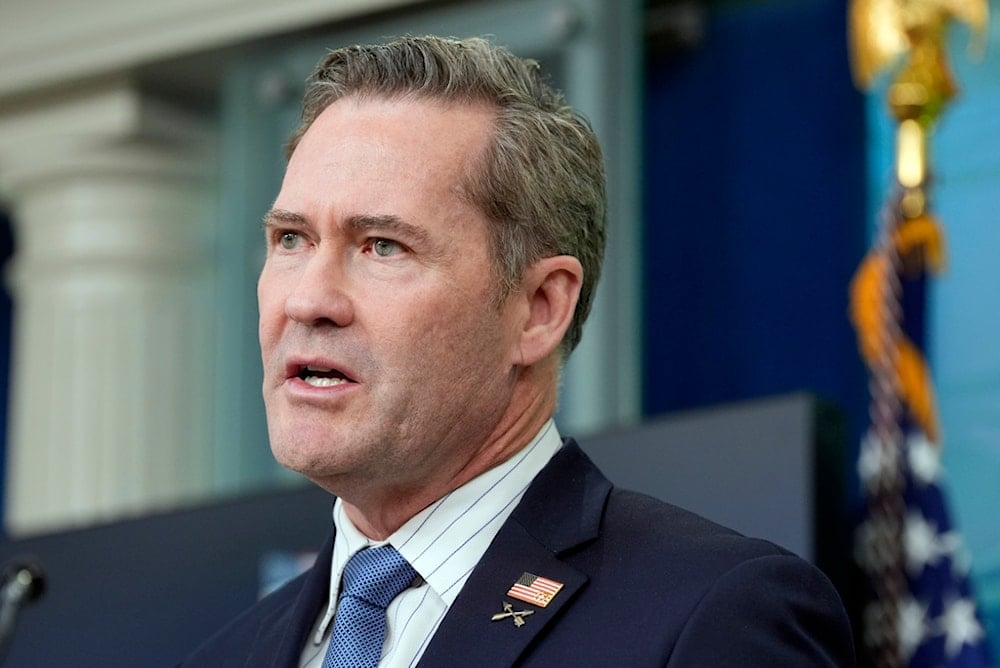 White House national security adviser Mike Waltz speaks with reporters in the James Brady Press Briefing Room at the White House, Thursday, Feb. 20, 2025, in Washington. (AP Photo/Alex Brandon)