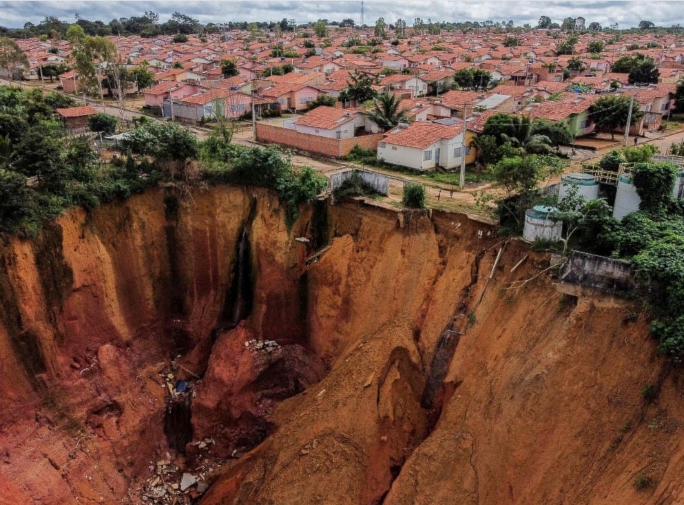 Aerial view of erosions in Buriticupu, Maranhão state, Brazil. (AFP/Getty Images)