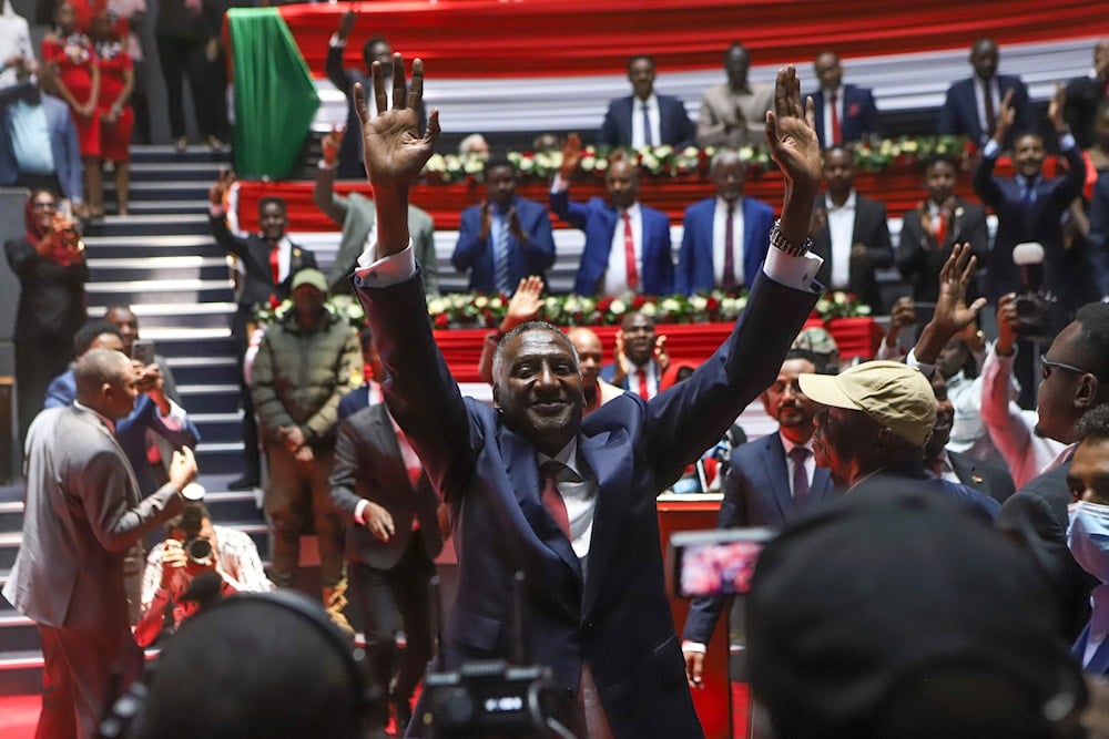 Rapid Support Forces (RSF) deputy commander Abdul Rahim Dagalo, gestures as he arrives for a planned signing ceremony of the Sudan Founding Charter, in Nairobi, Tuesday, Feb. 18, 2025 (AP)