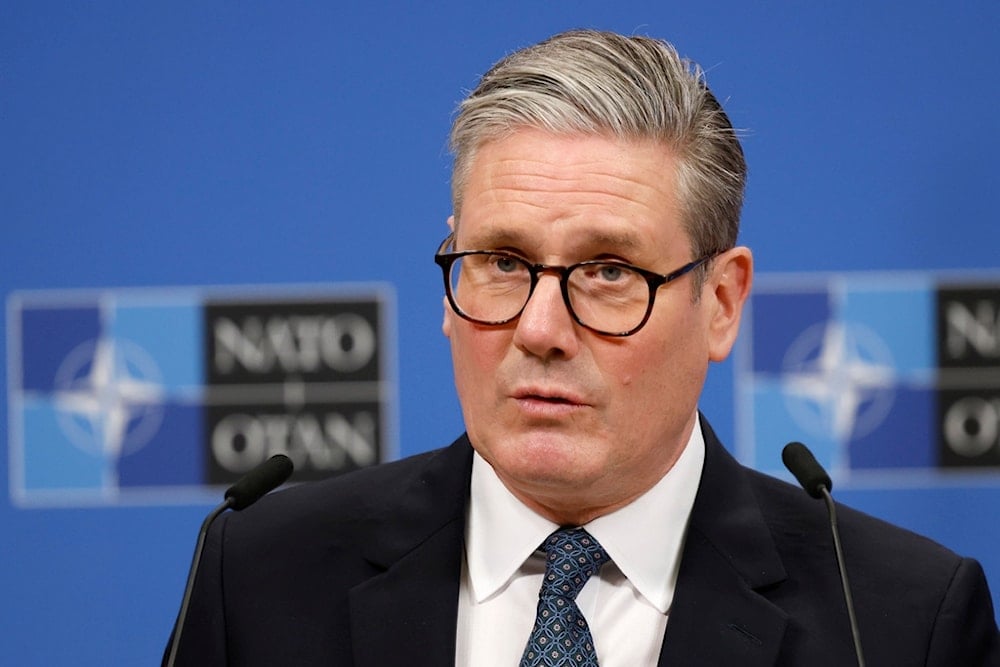 Britain's Prime Minister Keir Starmer speaks during a press conference at NATO headquarters in Brussels, Monday, Feb. 3, 2025. (AP Photo/Omar Havana, Pool)