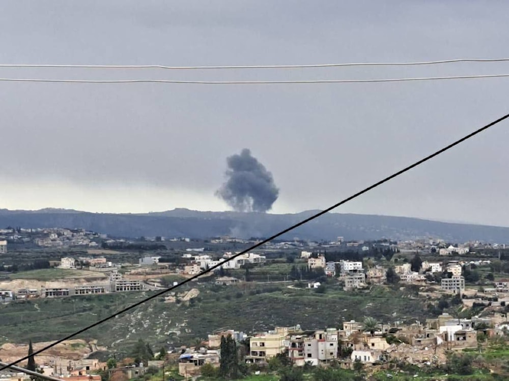 Smoke rises after an Israeli airstrike targeted a village in southern Lebanon. (Social media)