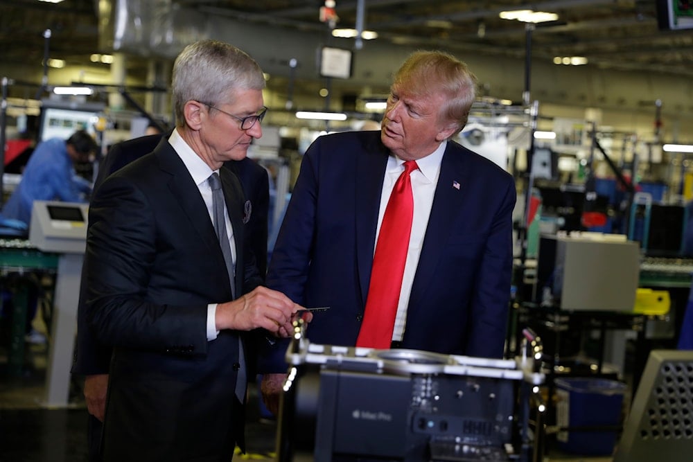 President Donald Trump tours an Apple manufacturing plant, Wednesday, Nov. 20, 2019 (AP)