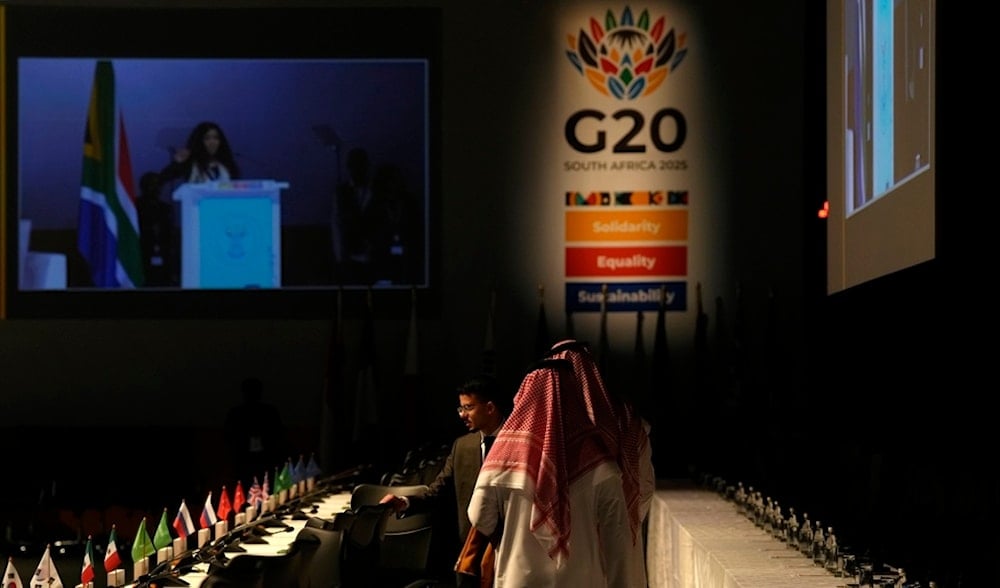 Delegates arrive at the G20 Finance Ministers and Central Bank Governors meeting in Cape Town, South Africa, Wednesday, Feb. 26, 2025. (AP)