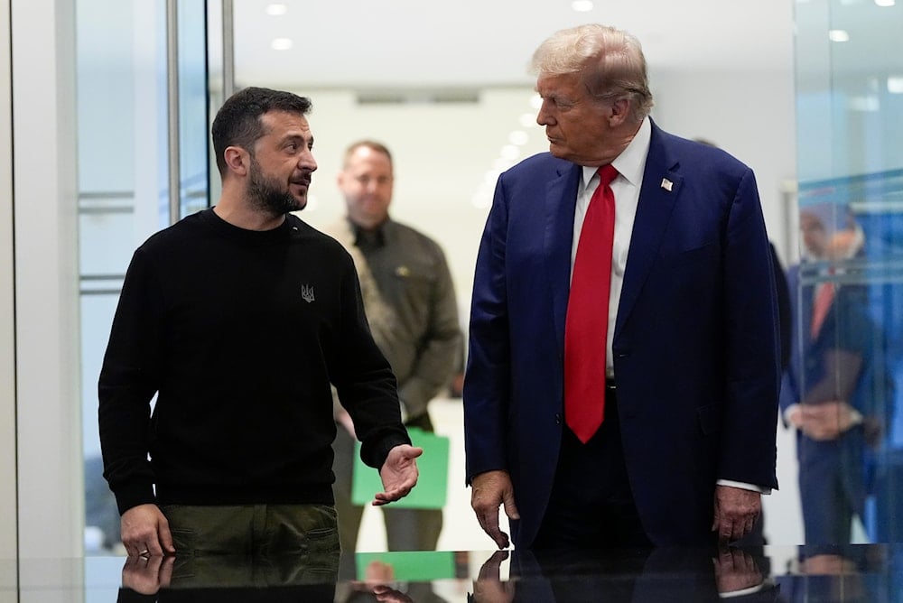 President Donald Trump meets with Ukraine's President Volodymyr Zelenskyy at Trump Tower, New York, Sept. 27, 2024 (AP)