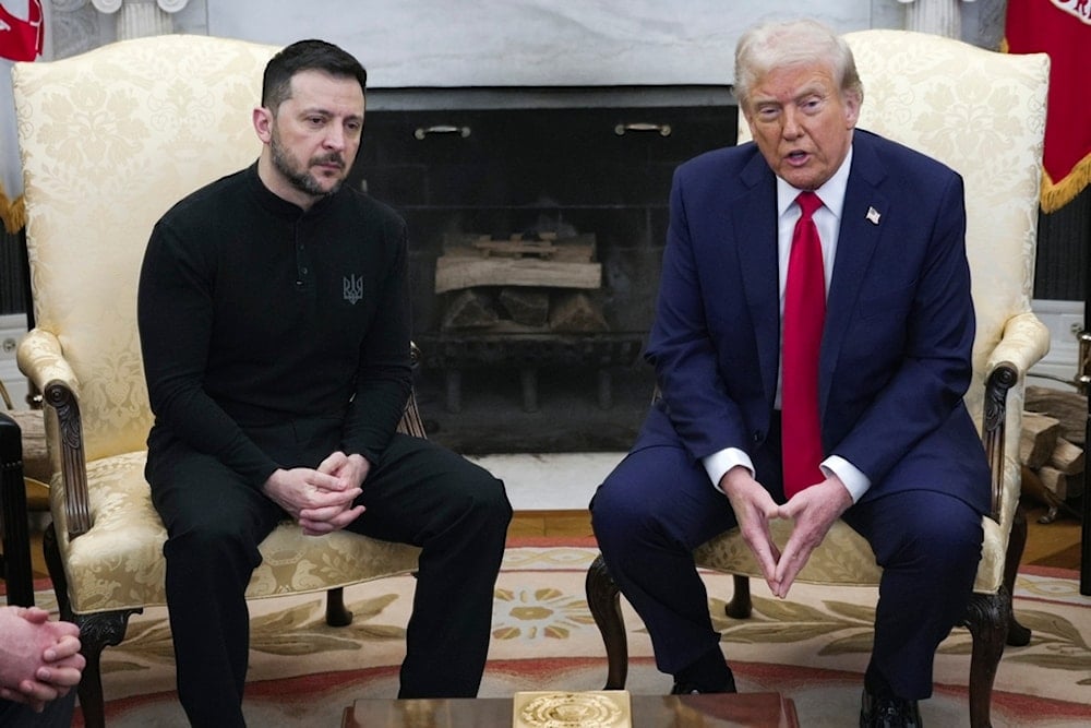 President Donald Trump, right, meets with Ukrainian President Volodymyr Zelenskyy in the Oval Office at the White House, Friday, Feb. 28, 2025, in Washington. (AP Photo/ Mystyslav Chernov)