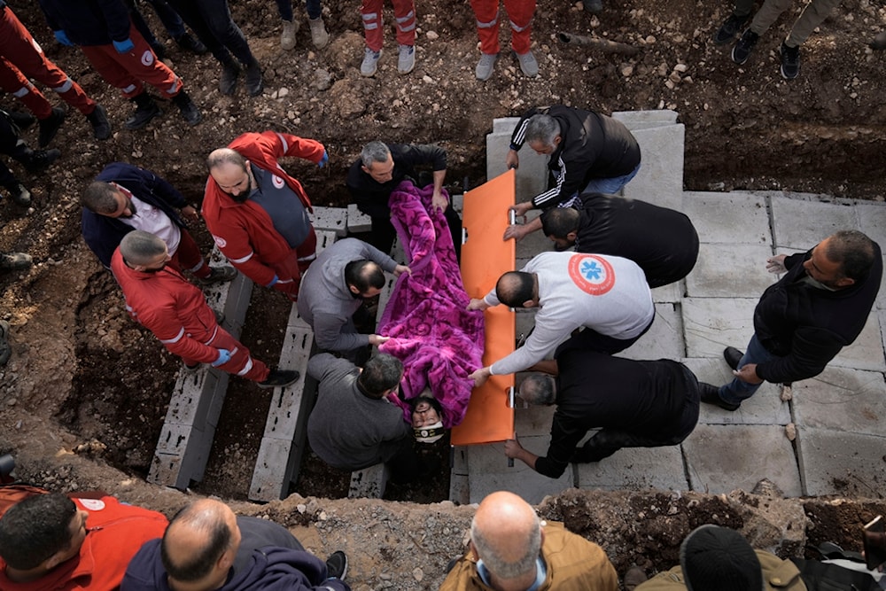 Mourners carry the body of Khalil Al-Saadi, 35, with an Islamic Jihad headband during his funeral at a cemetery in the West Bank Jenin refugee camp, Monday, Feb. 3, 2025 (AP)