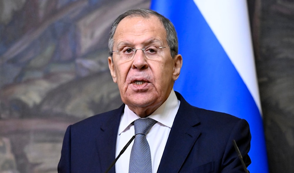 Russian Foreign Minister Sergey Lavrov attends a joint news conference with his Armenian counterpart following their meeting in Moscow, Russia, Tuesday, Jan. 21, 2025. (AP)