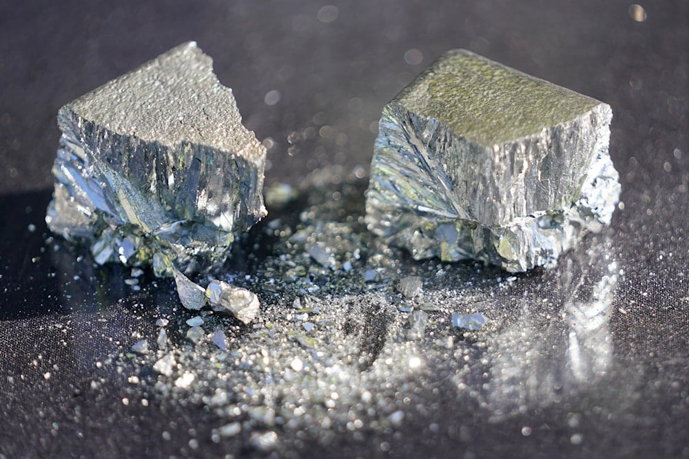 Refined tellurium is displayed at the Rio Tinto Kennecott refinery, May 11, 2022, in Magna, Utah. (AP)