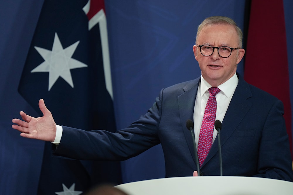 Australian Prime Minister Anthony Albanese gestures during a press conference in Sydney, Australia, Dec. 12, 2024. (AP)