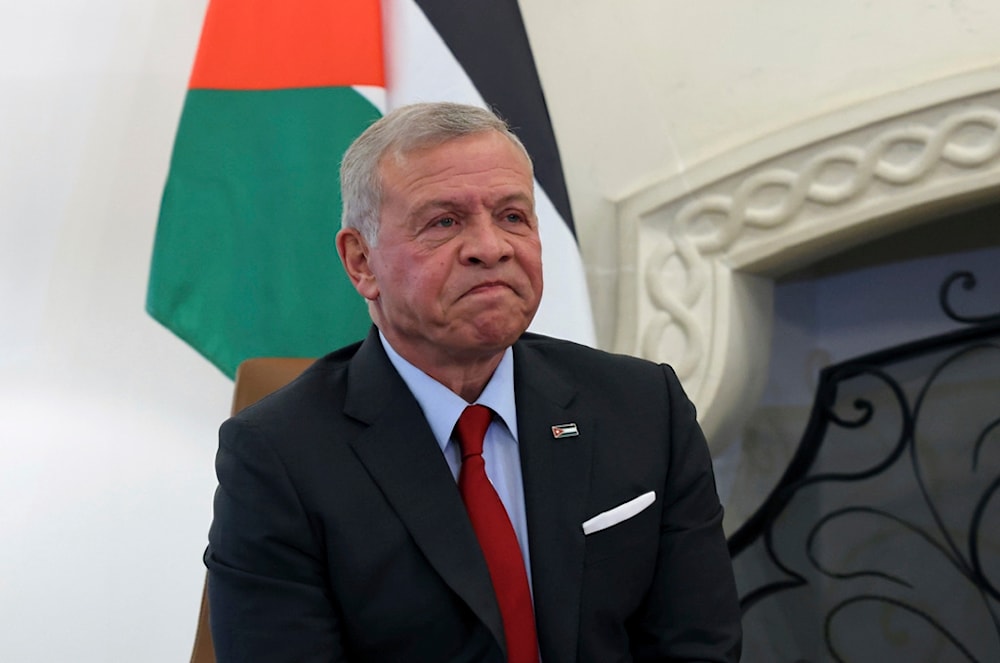 Jordan's King Abdullah attends a meeting with Cyprus' President Nikos Christodoulides at the Presidential Palace in the capital Nicosia, Cyprus, Nov. 27, 2024 (AP)