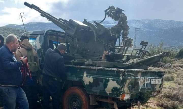 A captured vehicle used by HTS militants at the Syrian-Lebanese border in the village of Hawik, February 6, 2025 (Social media)