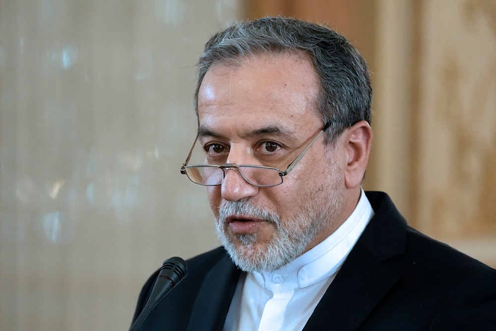 Iranian Foreign Minister Abbas Araghchi speaks in a joint press briefing with his Syrian counterpart Bassam Sabbagh, in Tehran, Iran, Tuesday, Nov. 19, 2024. (AP Photo/Vahid Salemi)