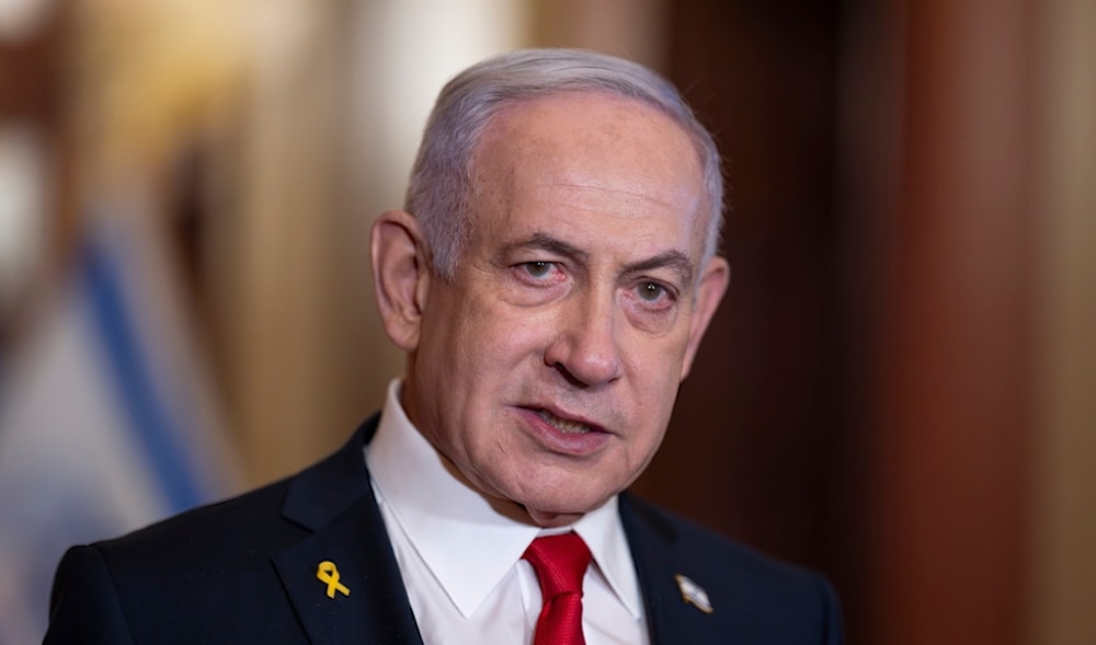 Israeli Prime Minister Benjamin Netanyahu speaks to reporters after meeting with Speaker of the House Mike Johnson, R-La., at the Capitol in Washington, Friday, Feb. 7, 2025. (AP)