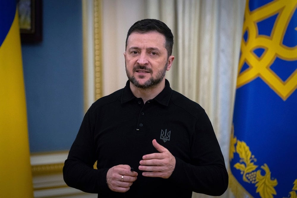 Ukrainian President Volodymyr Zelenskyy speaks during his briefing in Kyiv, Ukraine, Wednesday, Feb. 5, 2025. (AP)