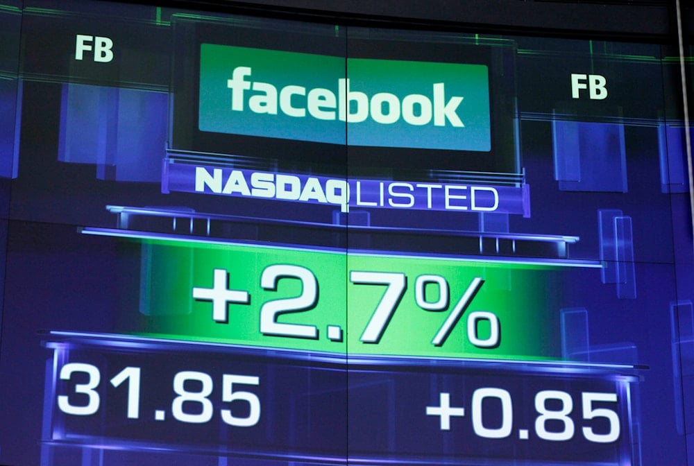 The pre-market price for Facebook stock is shown, Wednesday, May 23, 2012 at the Nasdaq MarketSite in New York. 