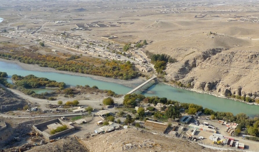 This Thursday, Nov. 15, 2012, aerial photo shows the Helmand River in Helmand province, south of Kabul, Afghanistan (AP)