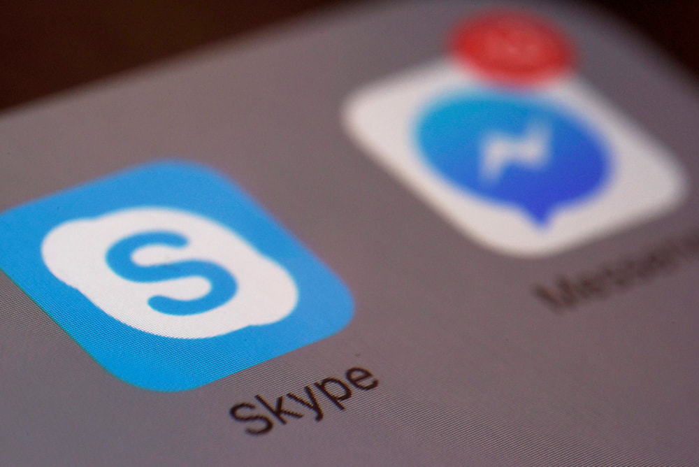 This photo shows the icon for Microsoft's Skype app on a smartphone in New York, April 9, 2016. (AP)