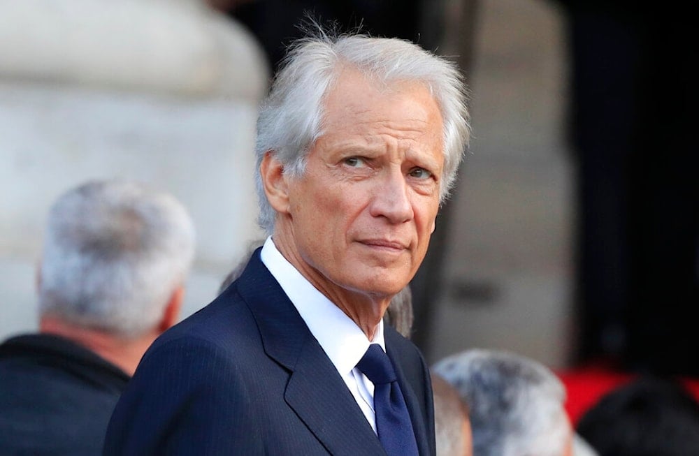 Former French Prime Minister Dominique de Villepin arrives at Saint Sulpice church in Paris, Monday, Sept. 30, 2019. (AP)