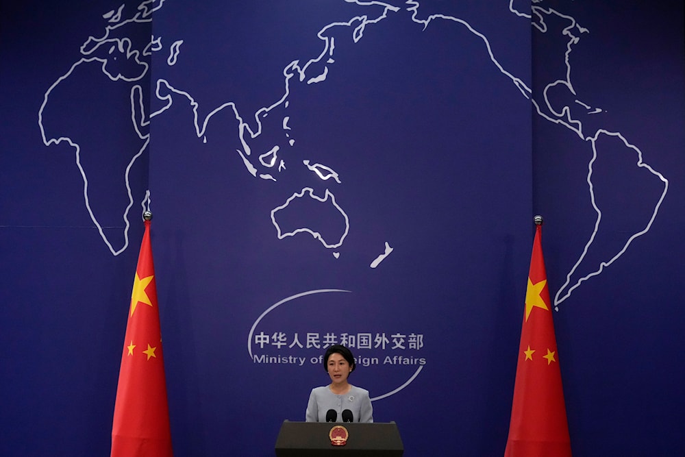 Chinese Foreign Ministry spokesperson Mao Ning speaks during a press conference at the Ministry of Foreign Affairs in Beijing, Monday, Aug. 19, 2024 (AP)